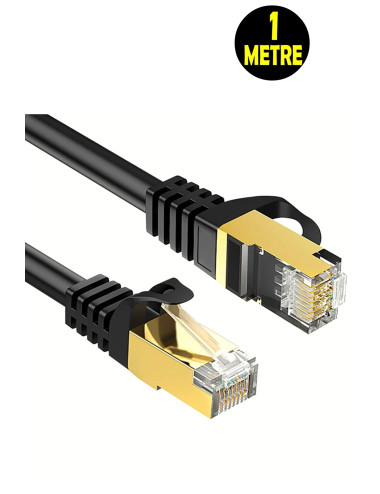 كابل مودم بيانات الإنترنت Cat7 LAN بطول متر واحد (مودم إيثرنت Cat 7، مقبس RJ45، شبكة ADSL)