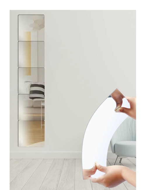 4040 cm Yapışkanlı Kırılmaz Esnek PVC Salon Mutfak Yatak Odası Dekorasyon Amaçlı Duvar Aynası