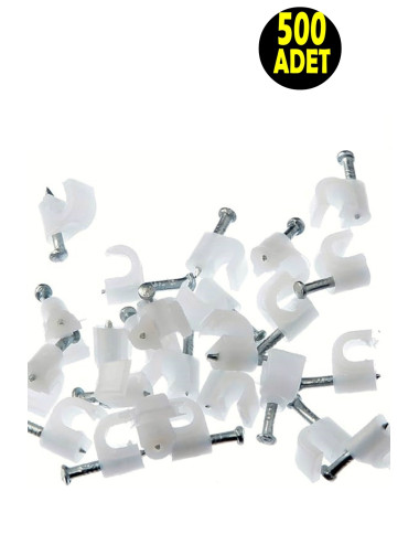 500 PIECES NO 1 Concrete Nail Cable Holder Clip - 4X6 MM Cord Cable Clip