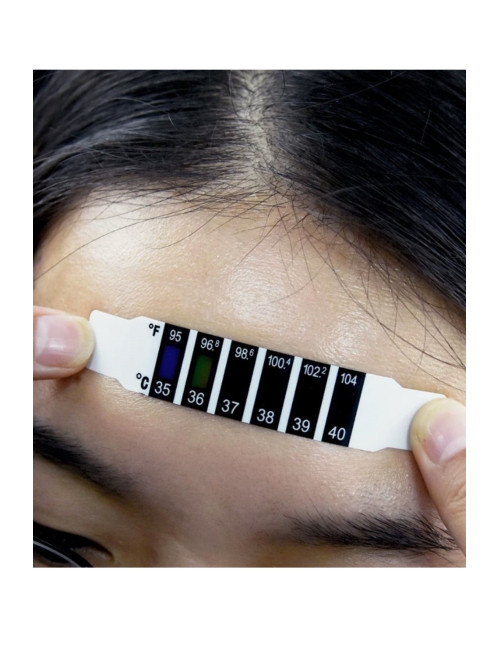 Adhesive Baby, Child, and Adult Forehead Temperature Measurement and Monitoring Strip