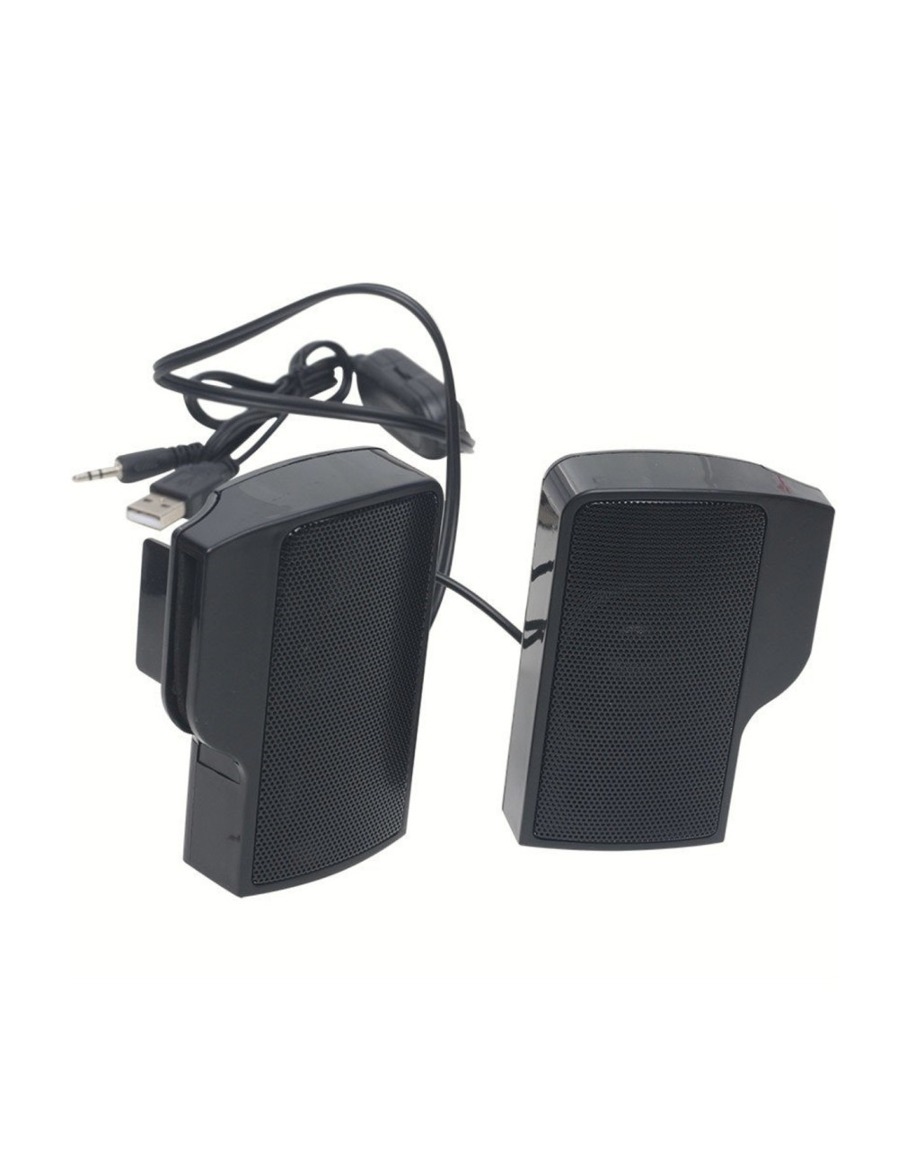 مكبر صوت ستيريو صغير للكمبيوتر المحمول مع كابل USB 1+1 مثبت على الشاشة - (مكبرات صوت 2*3 وات)