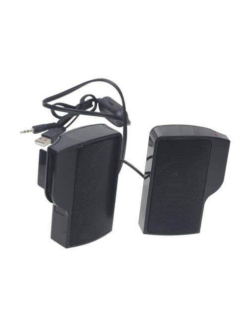 مكبر صوت ستيريو صغير للكمبيوتر المحمول مع كابل USB 1+1 مثبت على الشاشة - (مكبرات صوت 2*3 وات)