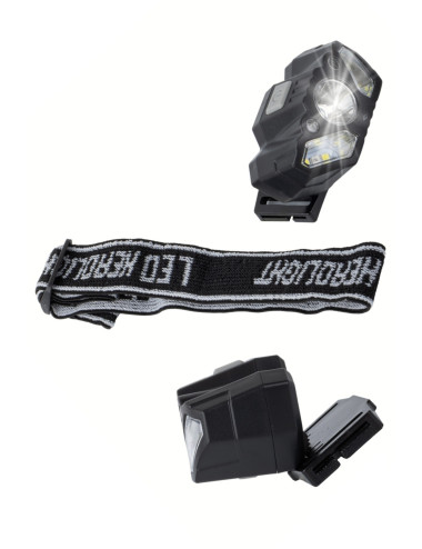 مصباح رأس قابل لإعادة الشحن، مزود بـ Power + SMD + LED أحمر، بخمسة أوضاع إضاءة، مناسب للمشي الليلي والصيد والتخييم.