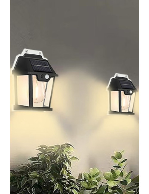 Sensor-operated Rustic Style Solar Garden, Home, Balcony, Terrace Lighting Lamp Solar Wall Sconce