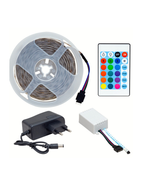 Animasyonlu  Kumandalı 5 Metre Tak Çalıştır Trafolu Rgb Led Şerit Dekoratif  Gece Aydınlatması  toptan şatış fiyatları