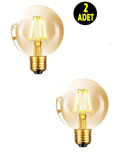 G95 6 W E 27 500 Lümen Dekoratif Rustık Vintage Altın Rengi Led Glop Ampul 2700k Sarı Işık Lamba