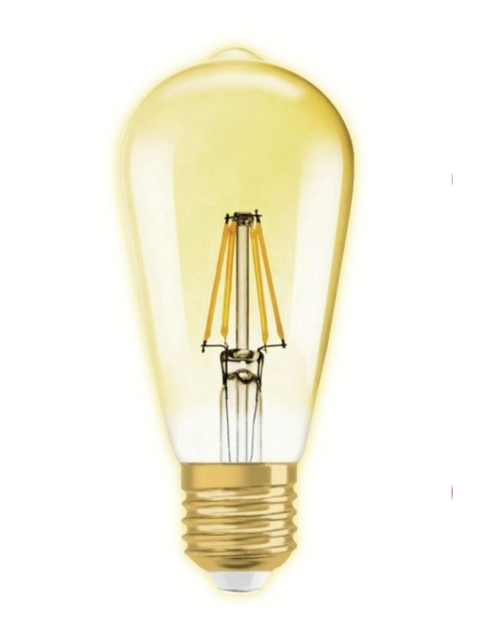 6 Pieces 4W 27 Socket 400 Lumen Decorative Rustic Gold Color LED Bulb 2700k Yellow Light Chandelier Lamp