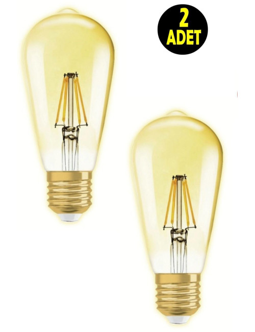 4 W E 27 Duy 400 Lümen Dekoratif Rustik Vintage Altın Rengi Led Ampul 2700k Sarı Işık Avize Lambası