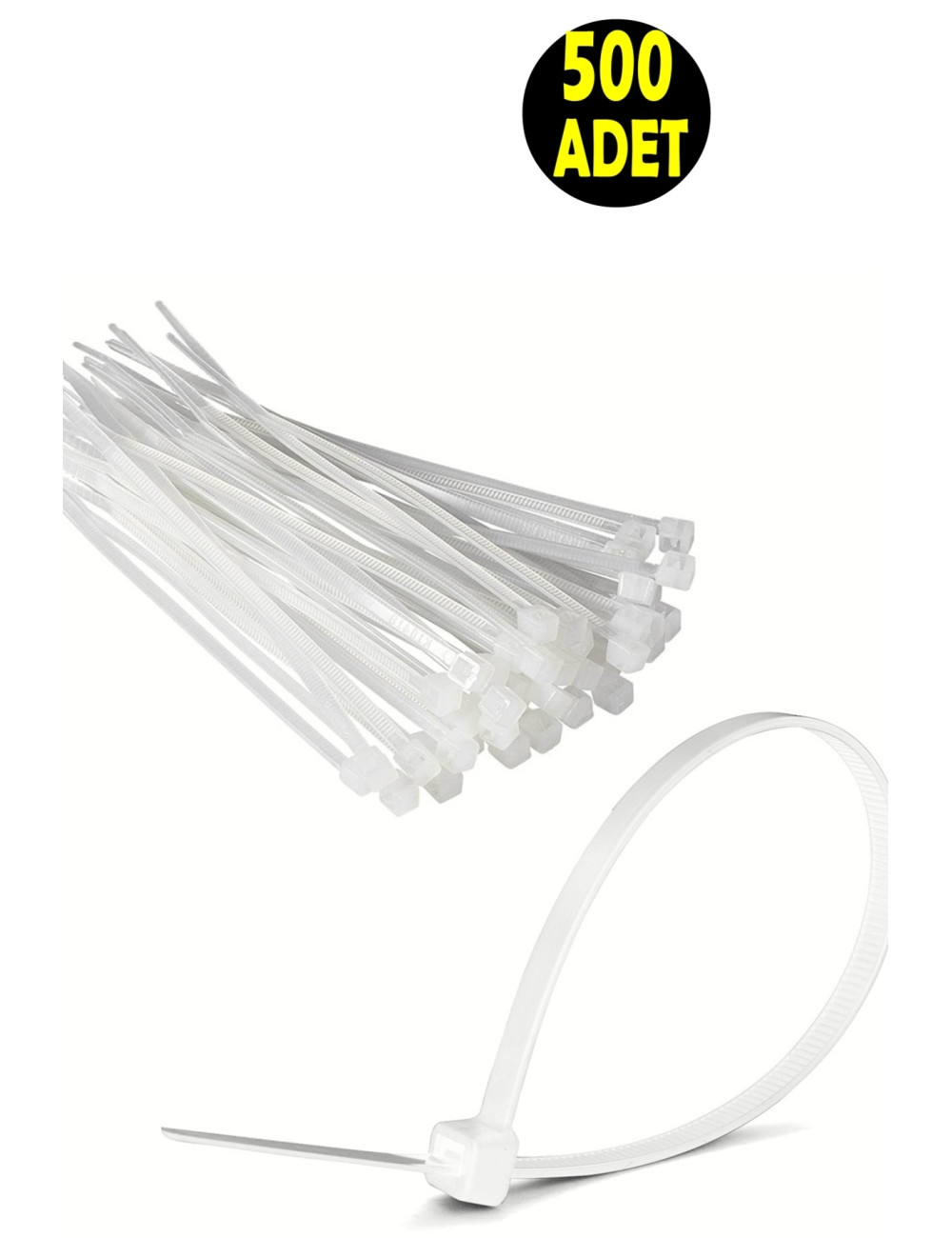 500 Adet Beyaz Elektrik Kablosu Kablo Bağı Klips Plastik Kelepçe Cırt Cırt Kelepçe 10 Cm-2,5 Mm