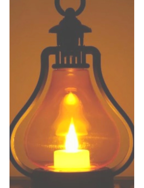 Ev Bahçe Teras Balkon Dekorasyon Vintage Retro Eski Gaz Lambası Tipi Dekoratif Alevli Led Mum