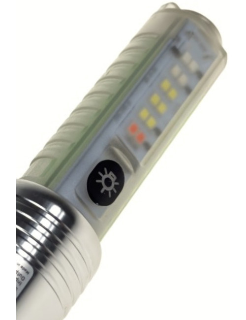 Zoom lu Flaşörlü Max 1000 Lumen Yan ve Ön Kullanımlı Kırmızı Mavi Beyaz UV Işıklı Kamp El Feneri