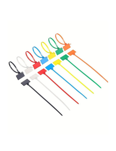100 Pieces Red Labeled Electrical Cable Tie Clips Plastic Velcro Clamps 100x3mm