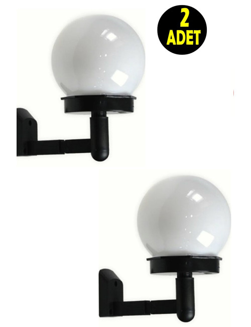 2 Adet Güneş Enerjili Bahçe Dekorasyon Solar Led Gece Lambası Armatürü -dekoratif Top Aplik