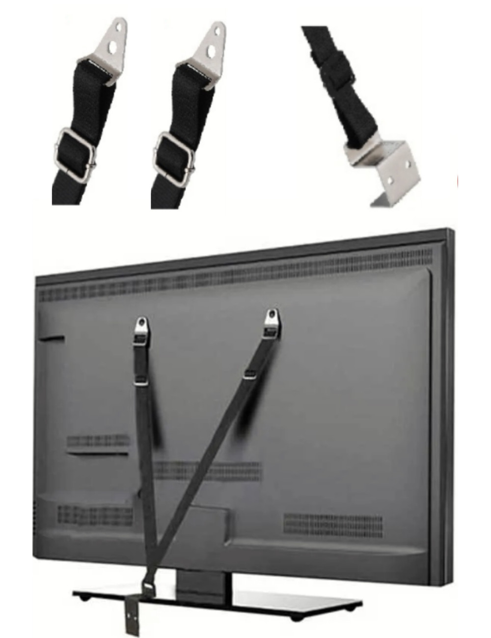 2 PCS Screw-Type Plasma LED LCD TV Television Mounting Bracket Baby Child Earthquake Safety Belt