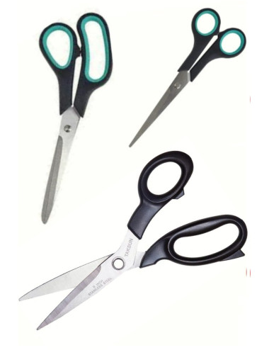 Paslanmaz Çelik Kumaş Karton Kağıt Kesme Kesim Keskin Terzi Makası 3lü Set (14-21-23 CM)
