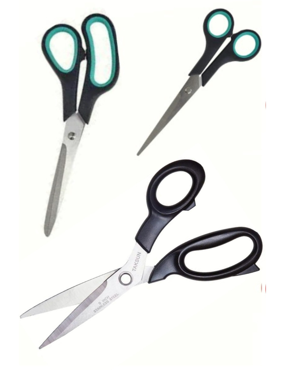 Paslanmaz Çelik Kumaş Karton Kağıt Kesme Kesim Keskin Terzi Makası 3lü Set (14-21-23 CM)