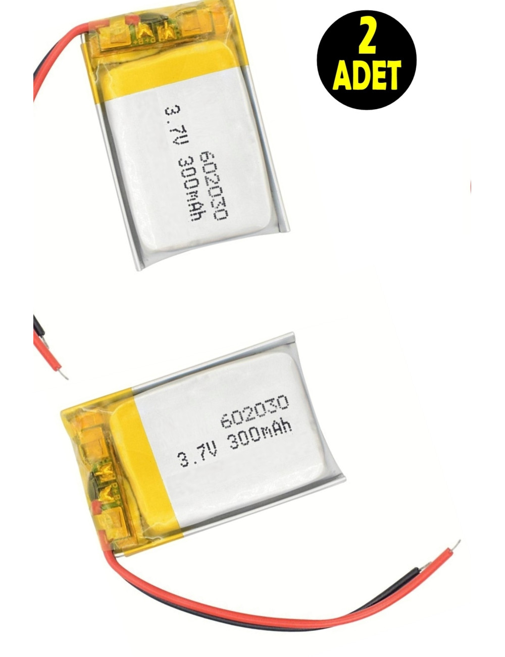 2 x 3.7 Volt Xly 602030 300 Mah Lithium Gum Polymer Battery for MP3, MP4, Smartwatch, Drone