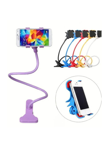 حامل هاتف محمول قابل للتعديل برأس دوار ومشبك - حامل هاتف محمول