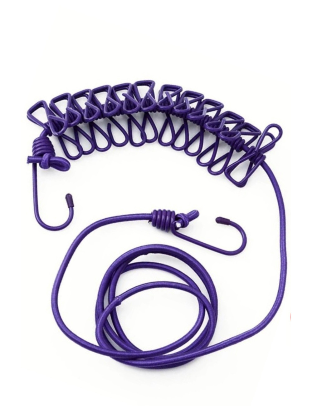 12 Pieces Portable Elastic Clothesline with Clips for Balcony, Hallway, Home, Bedroom, Office
