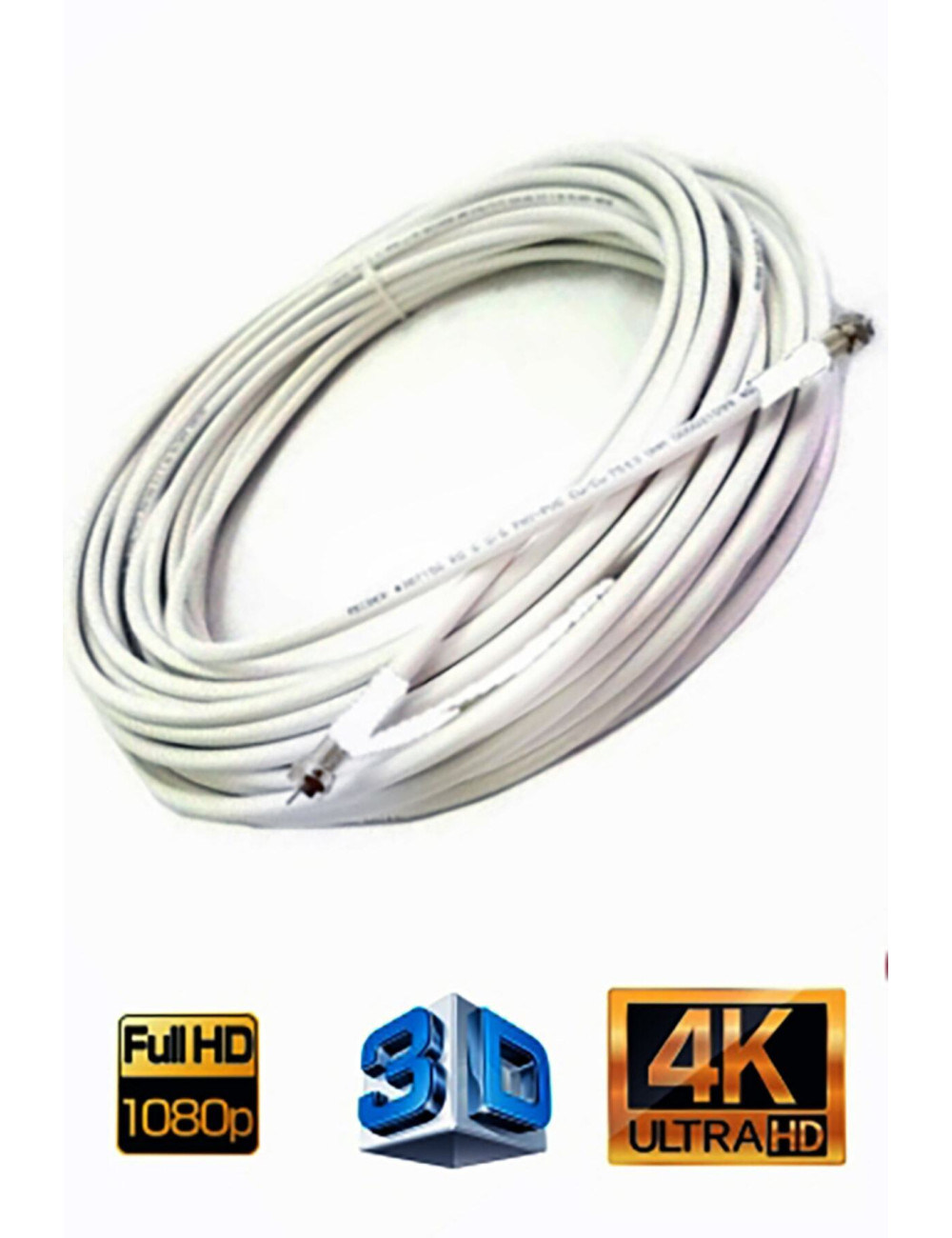 80 Telli 25 METRE Rg6/u4 Full Hd 3d 4k Anten Tv Çanak Uydu Lnb Kablosu ( F Konnektör Takılı Hazır )