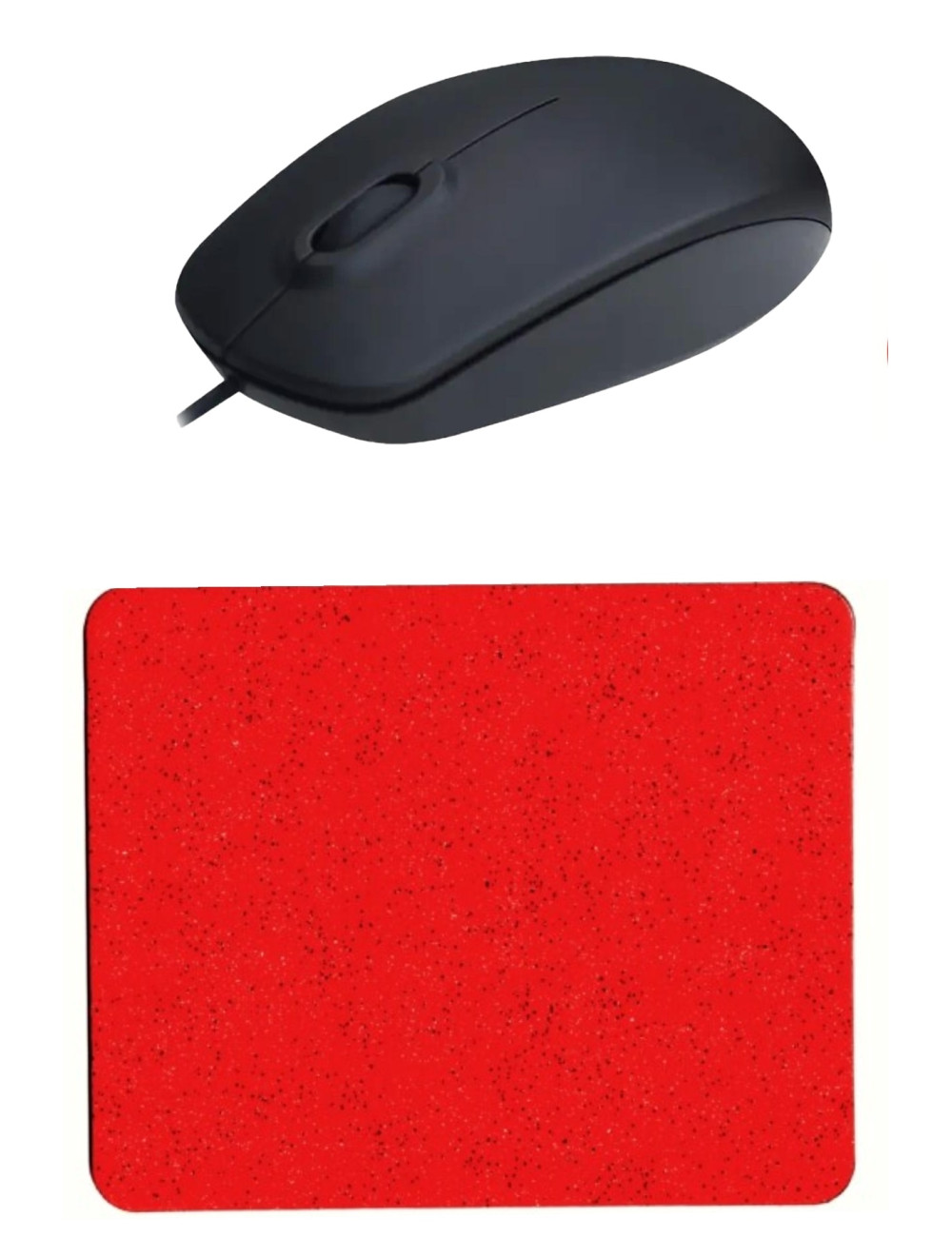 Red Mouse Pad + Wired Mouse Computer Mouse Notebook PC Windows XP 7 10 11 Mac Compatible Mouse