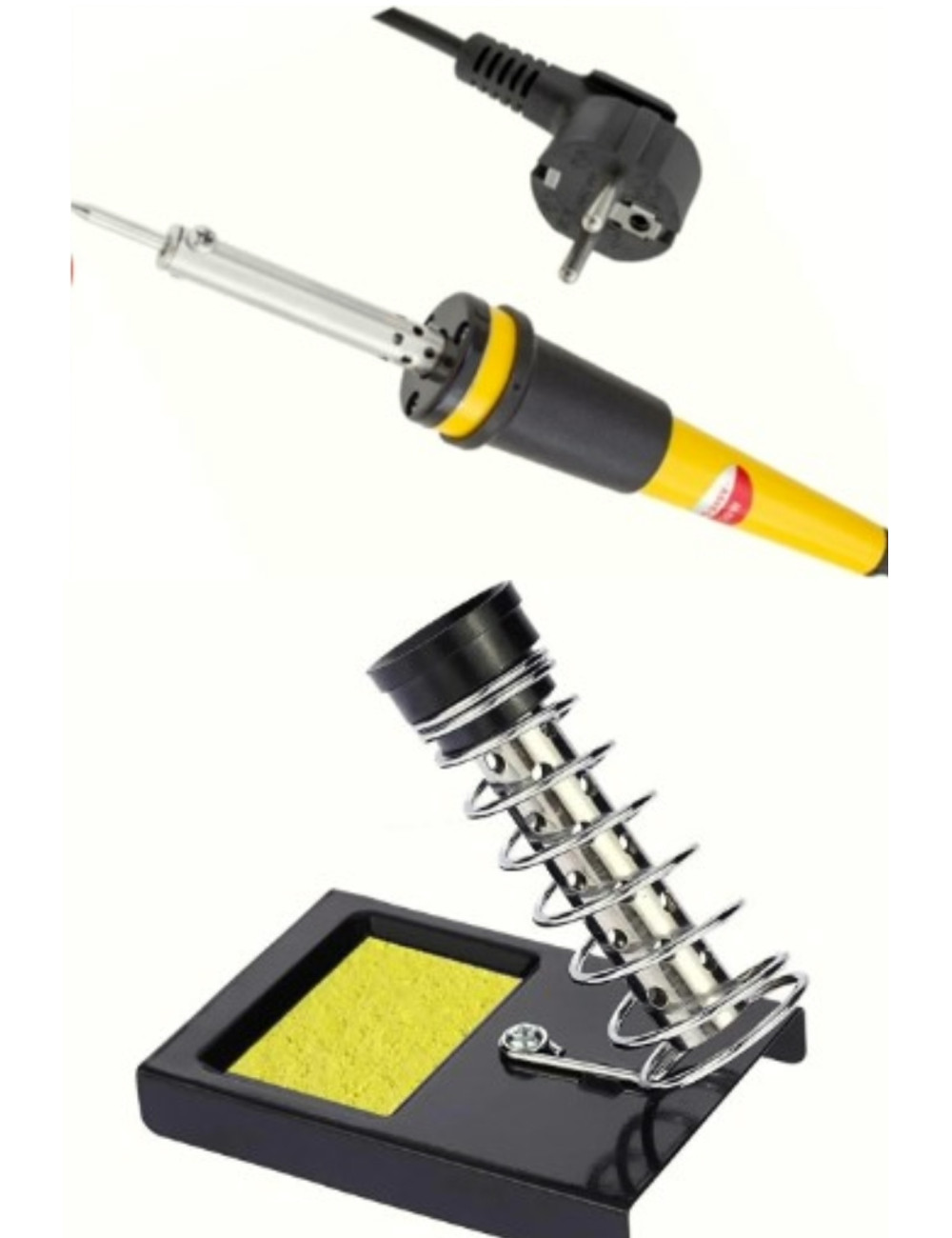 Metal Havya Lehim Standı Sehpası + Topraklı Havya Kalem Lehim Kaynak Cihazı Aleti 30 Watt Takımı