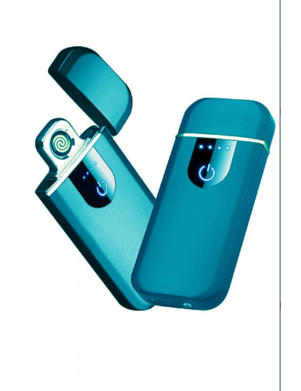 Blue Rechargeable Touchscreen Dual-Sided Ignition Windproof Electronic Resistance Lighter