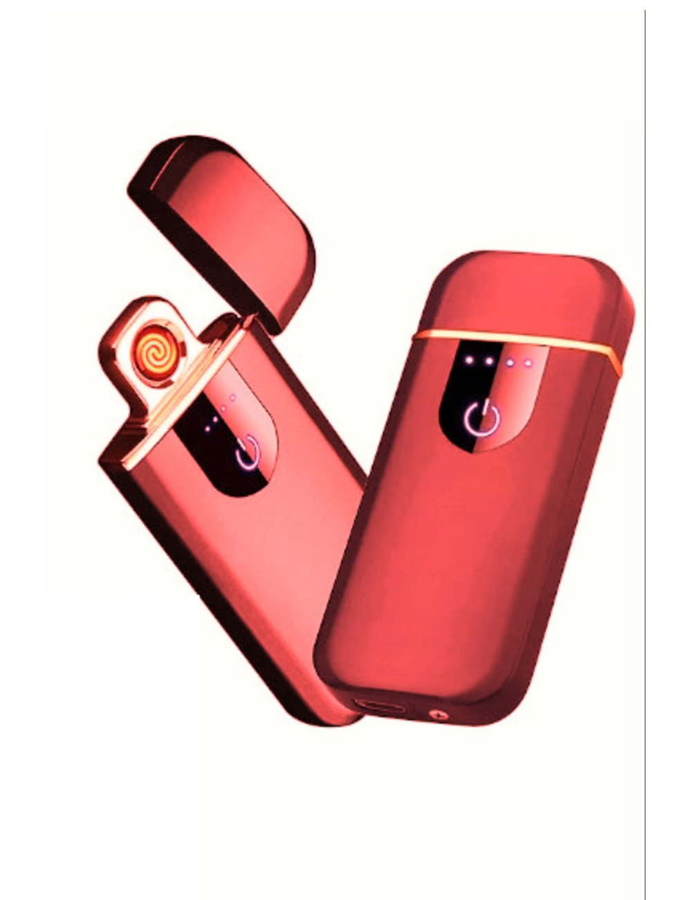 Red Rechargeable Touchscreen Dual-Sided Ignition Windproof Electronic Resistance Lighter