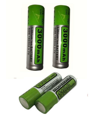 2 Adet 3000 Mah AA+ 2 Adet 1100 Mah AAA İnce Şarjlı Kalem Pil - Şarj Edilebilir Kumanda Pili