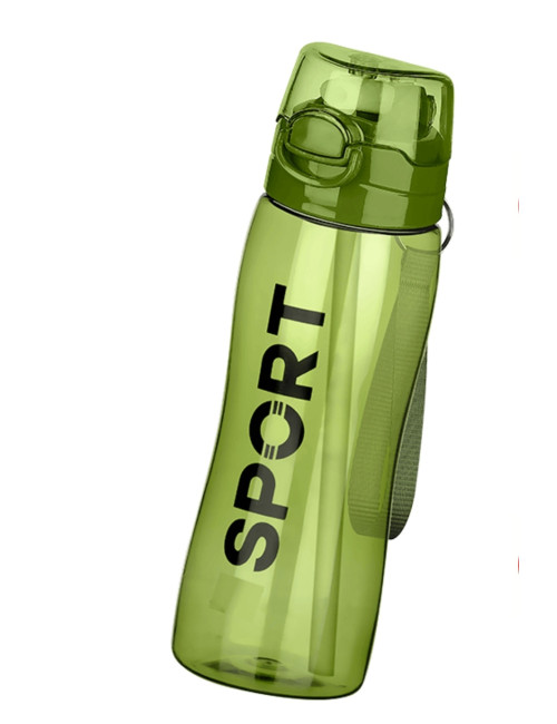 Pipetli Şeffaf Kilitli Kapaklı Okul Ofis Spor Salonu Su Şişesi Mug Matarası Policarbon 750 ml Suluk
