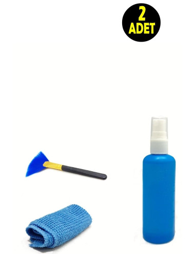 2 x 100ml LCD TV, Computer, Notebook, Tablet, Phone Screen Cleaning Spray + Fiber Cloth + Brush