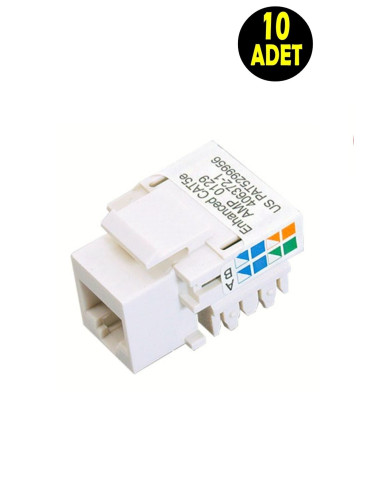 10 PCS RJ45 Chassis CAT5E 8P8C Keystone Jack Module RJ 45 Connector Keystone Jack