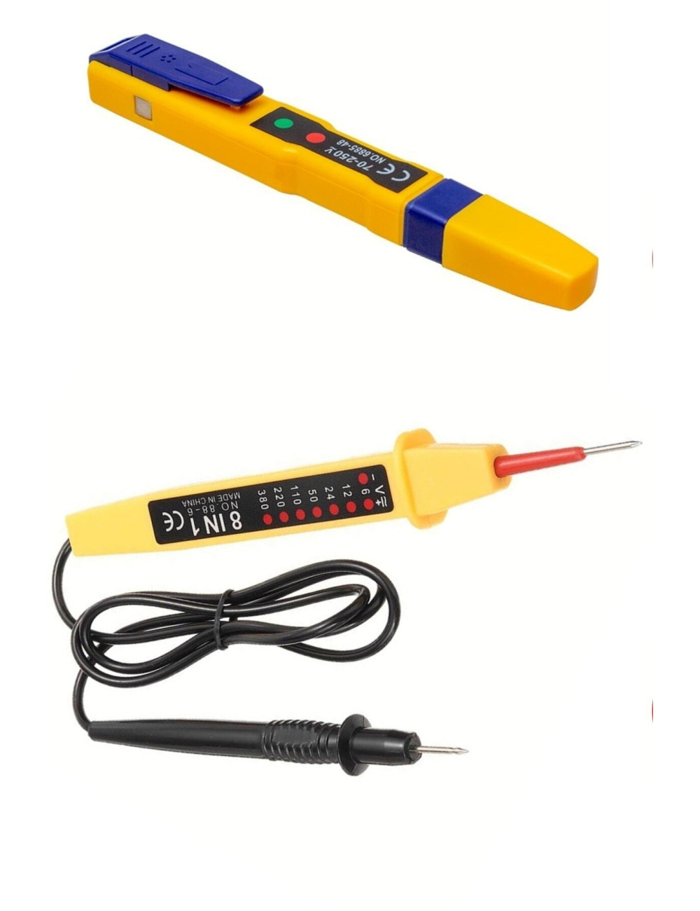 Non-contact Voltage Tester with Detector + 8-in-1 Wired Phase Voltage Test Pen/Measurement Tool
