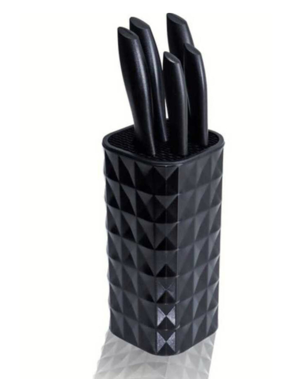 5-Piece Steak, Meat, Fruit, Vegetable, Serrated Bread, Meat Cutting and Chopping Chef Kitchen Knife - Knife Stand Set