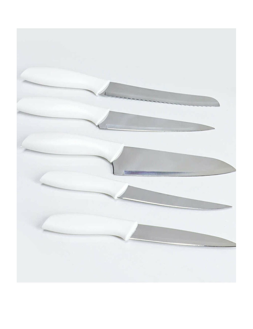 5-Piece Steak, Meat, Fruit, Vegetable, Serrated Bread, Meat Cutting and Chopping Chef Kitchen Knife - Knife Stand Set
