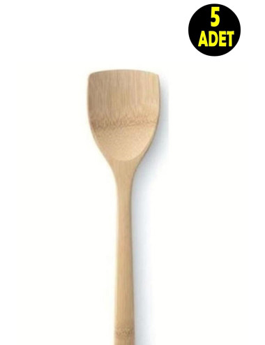 5 Adet Ahşap Mutfak Hazırlık Pişirme Spatula - Servis Sunum Spatulası