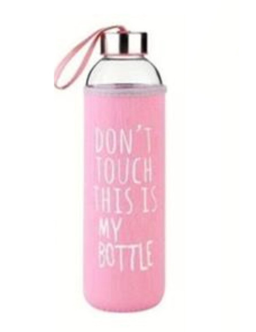 My Bottle Pembe Kılıflı Kapaklı Cam Su Şişesi Mug Matarası 500 ml  toptan şatış fiyatları