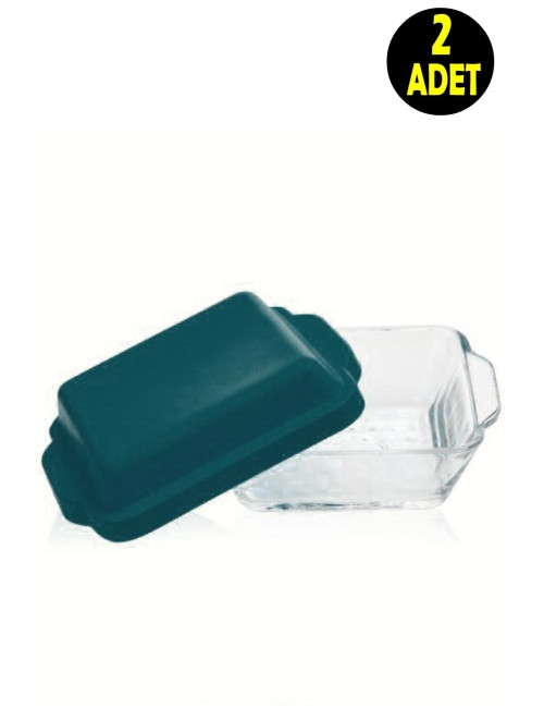 2 Pieces Black Lid Glass Storage Containers for Butter, Cheese, Olives, Breakfast, Jam, and Snacks, 8.5cm