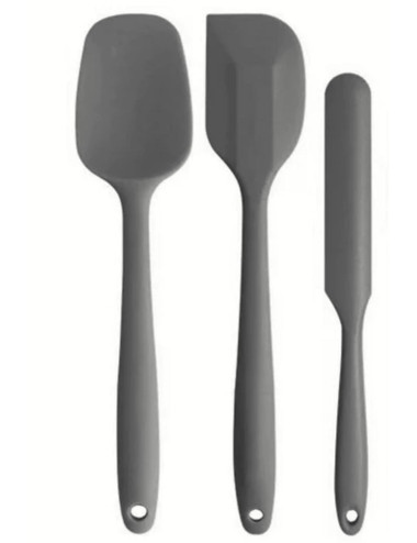 Gri 6lı Takım Slikon Yanmaz Yapışmaz Mutfak Pasta Silikon Yumurta Fırçası Kaşık Bıçak Spatula Seti