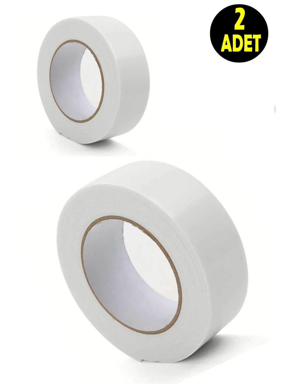 2 Adet Çift Taraflı Yapıştırma Köpük Bantı (18MMX2MT)-tablo Asmak Şerit Led Montaj Yapıştırıcı Bandı