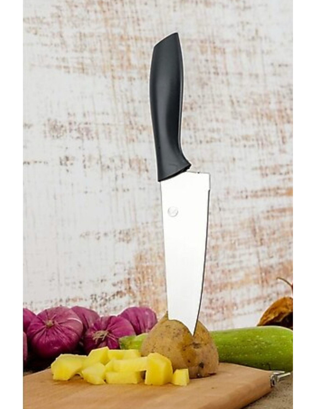 Wooden Meat and Bread Cutting Board, Vegetable and Fruit Chopping Board, and Steak Knife, Kitchen Chef Cutting Knife
