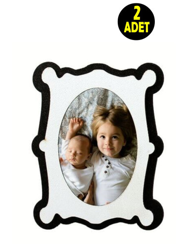 2 Pieces Gift Wooden 6x9 cm Mini Tabletop Photo Frames