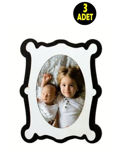 3 Pieces Gift Wooden 6x9 cm Mini Tabletop Photo Frames