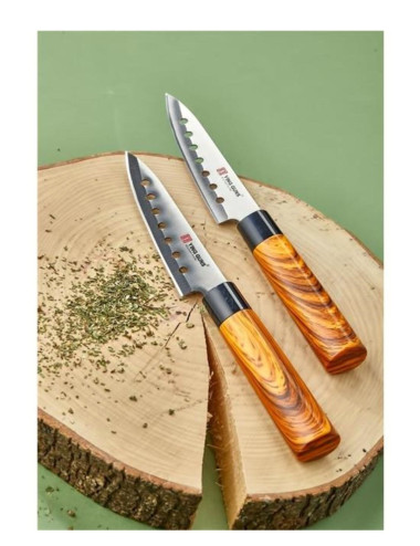 Wooden Meat and Bread Cutting Board, Vegetable and Fruit Chopping Board + Steak Cutting Knife, Kitchen Knife 23 cm