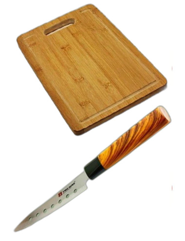 Wooden Meat and Bread Cutting Board, Vegetable and Fruit Chopping Board, Steak Cutting Knife, Kitchen Knife 23 cm