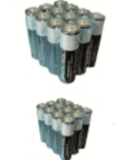Wholesale prices for 60 Standard AA Batteries + 60 AAA Thin 1.5 Volt M.tech Batteries (Remote Control Flashlight Batteries).