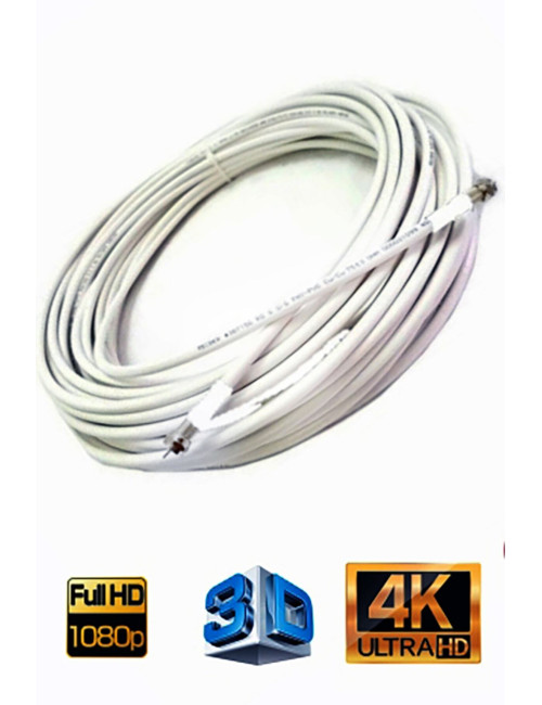 5 Metre 64 Tel Rg6/u4 Full Hd 3d 4k Anten Tv Çanak Uydu Lnb Kablosu ( F Konnektör Takılı Hazır )