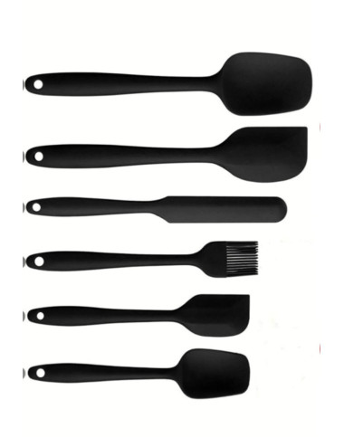 6-Piece Silicone Non-Stick Kitchen Set: Egg Brush, Spoon, Knife, Spatula, and Baking Set