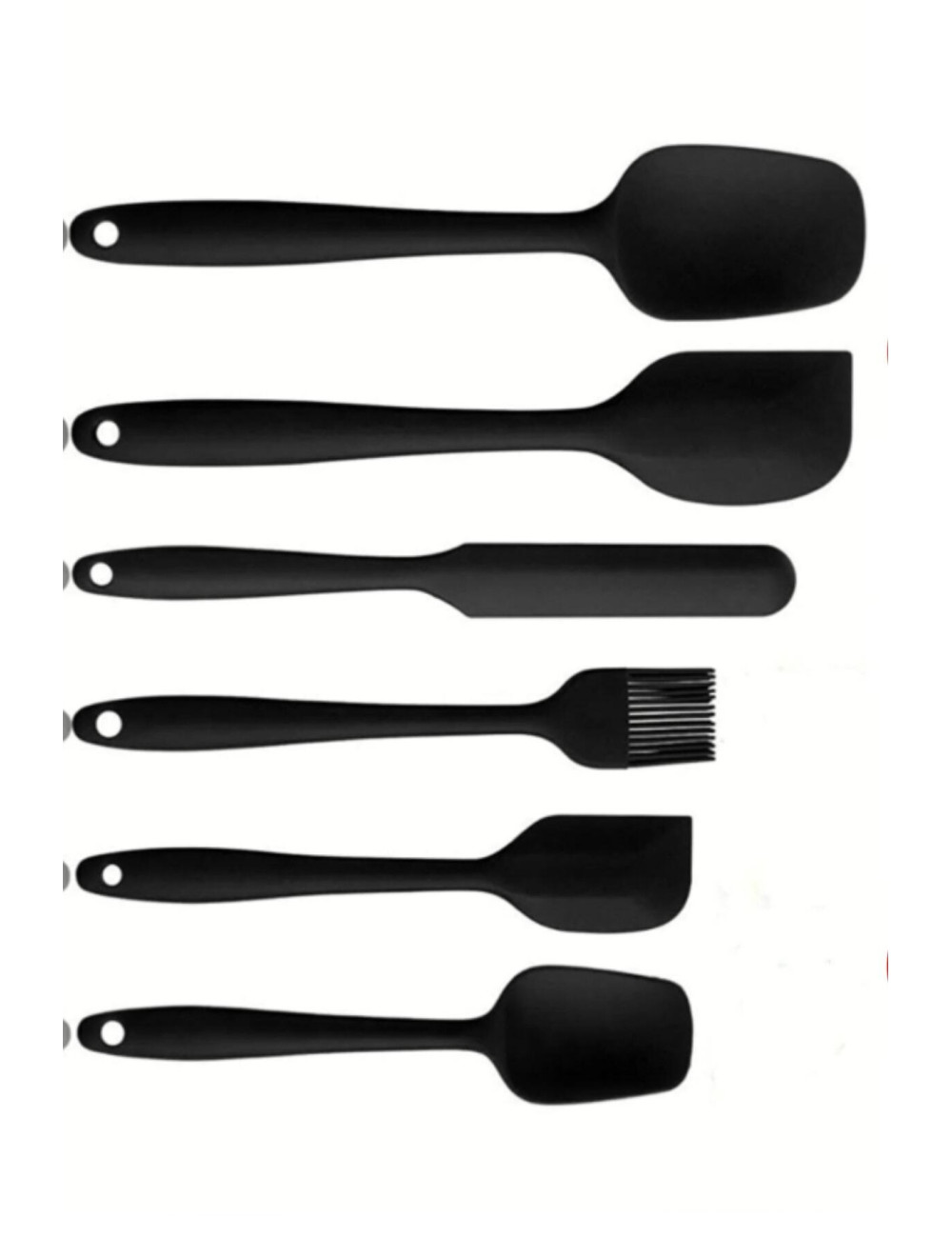 6lı Takım Slikon Yanmaz Yapışmaz Mutfak Pasta Silikon Yumurta Fırçası Kaşık Bıçak Spatula Seti