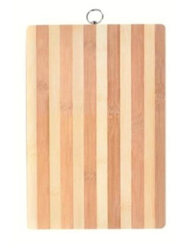 Wooden Bamboo Meat and Bread Cutting Board + 1 Spatula + 3 Spoons of Different Sizes Set